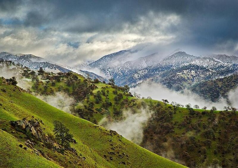 Snow-capped Mountains — Green, Dramatic