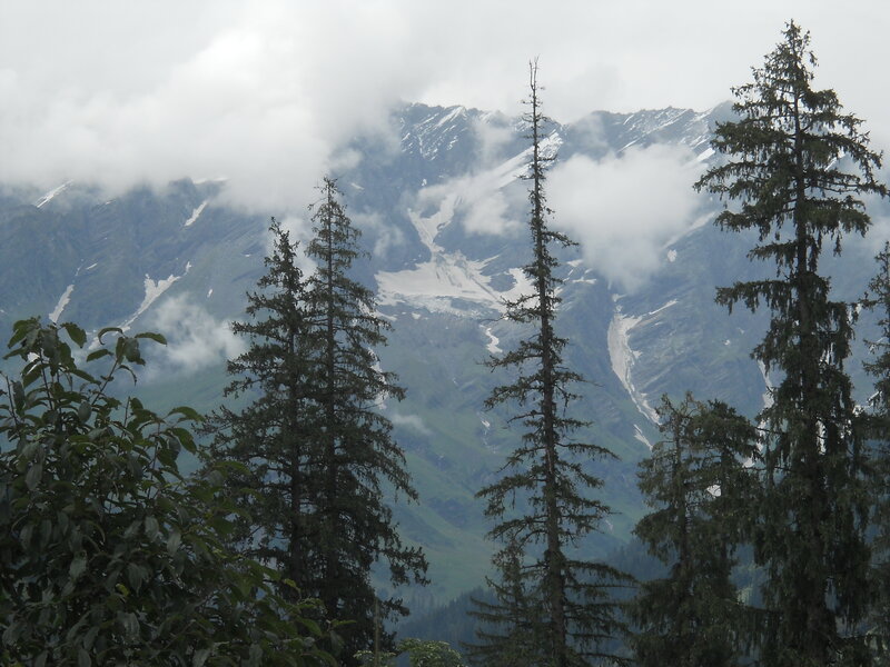 Snow-capped Mountains — Green, Misty, Photograph