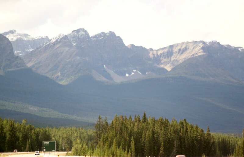 Snow-capped Mountains — Green, Serene, Afternoon, Photograph, Forest, Road