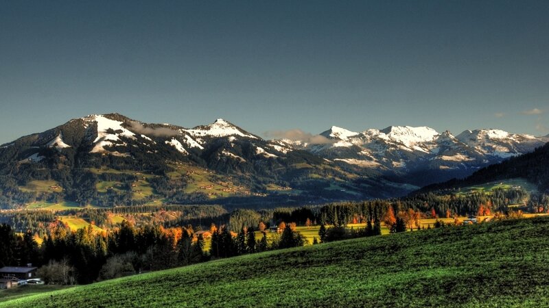 Snow-capped Mountains — Green, Serene, Afternoon, Photograph, Forests, Valley, Blue, White