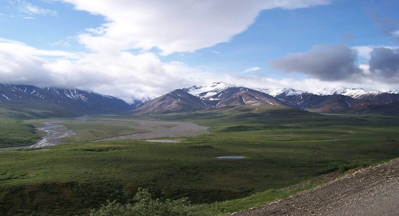 Snow-capped Mountains — Green, Serene, Afternoon, Photograph, River, Valley