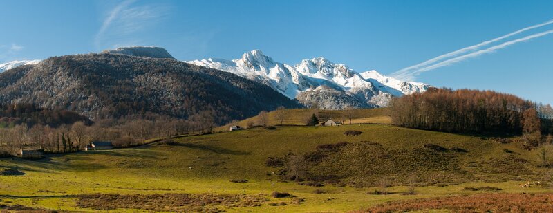 Snow-capped Mountains — Green, Serene, Autumn, Photograph, Hills, Forest