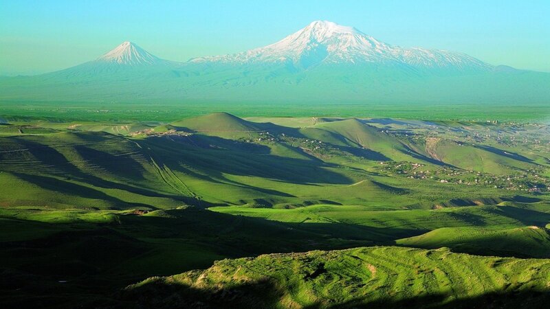 Snow-capped Mountains — Green, Serene, Morning, Photograph, Hills