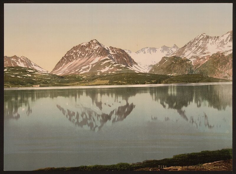 Snow-capped Mountains — Green, Serene, Morning, Photograph, Lake, Reflection