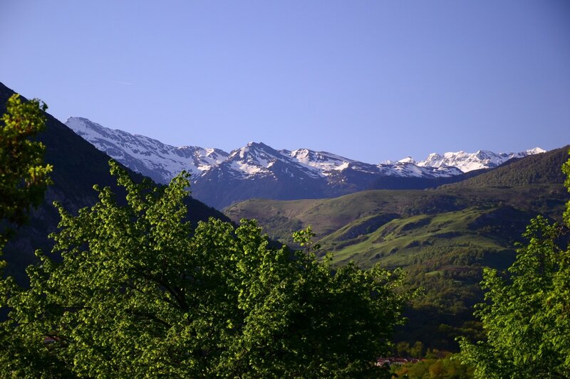 Snow-capped Mountains — Green, Serene, Morning, Photograph, Trees, Hills