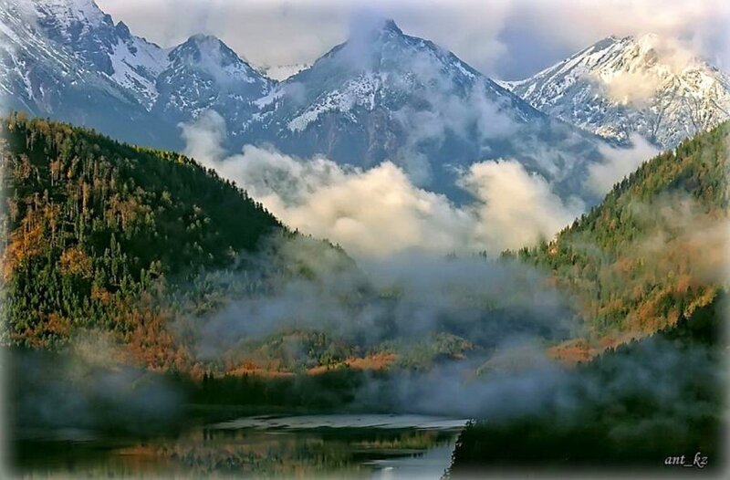 Snow-capped Mountains — Green, Serene, Morning