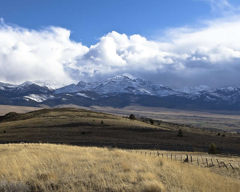 Snow-capped mountains in a valley
