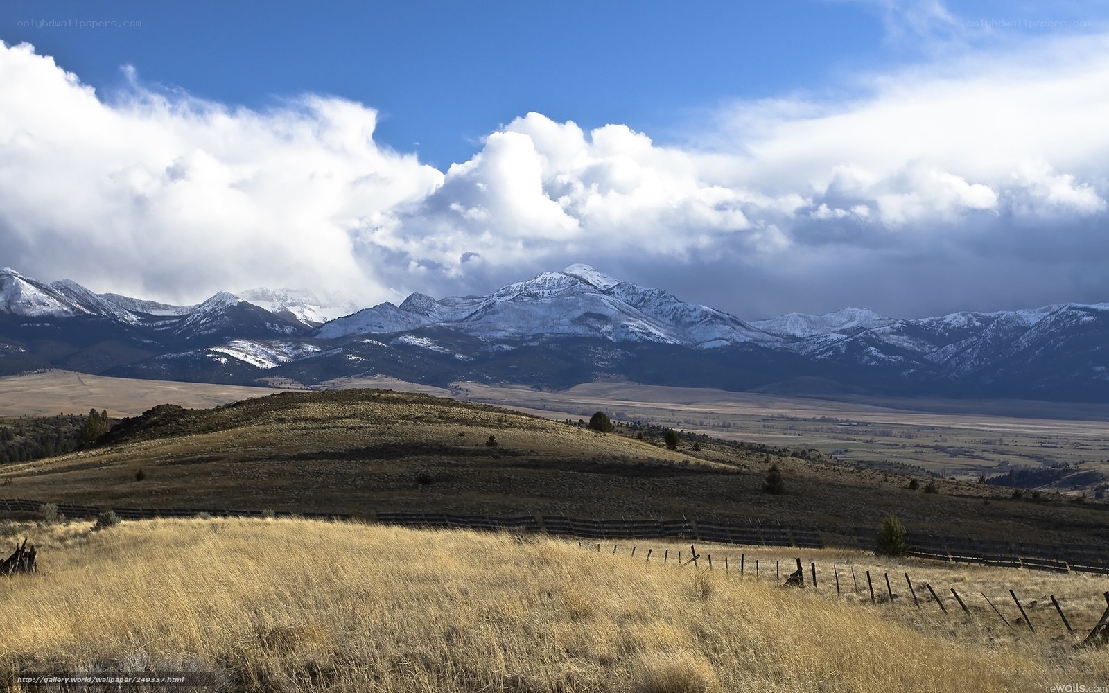 Snow-capped mountains in a valley