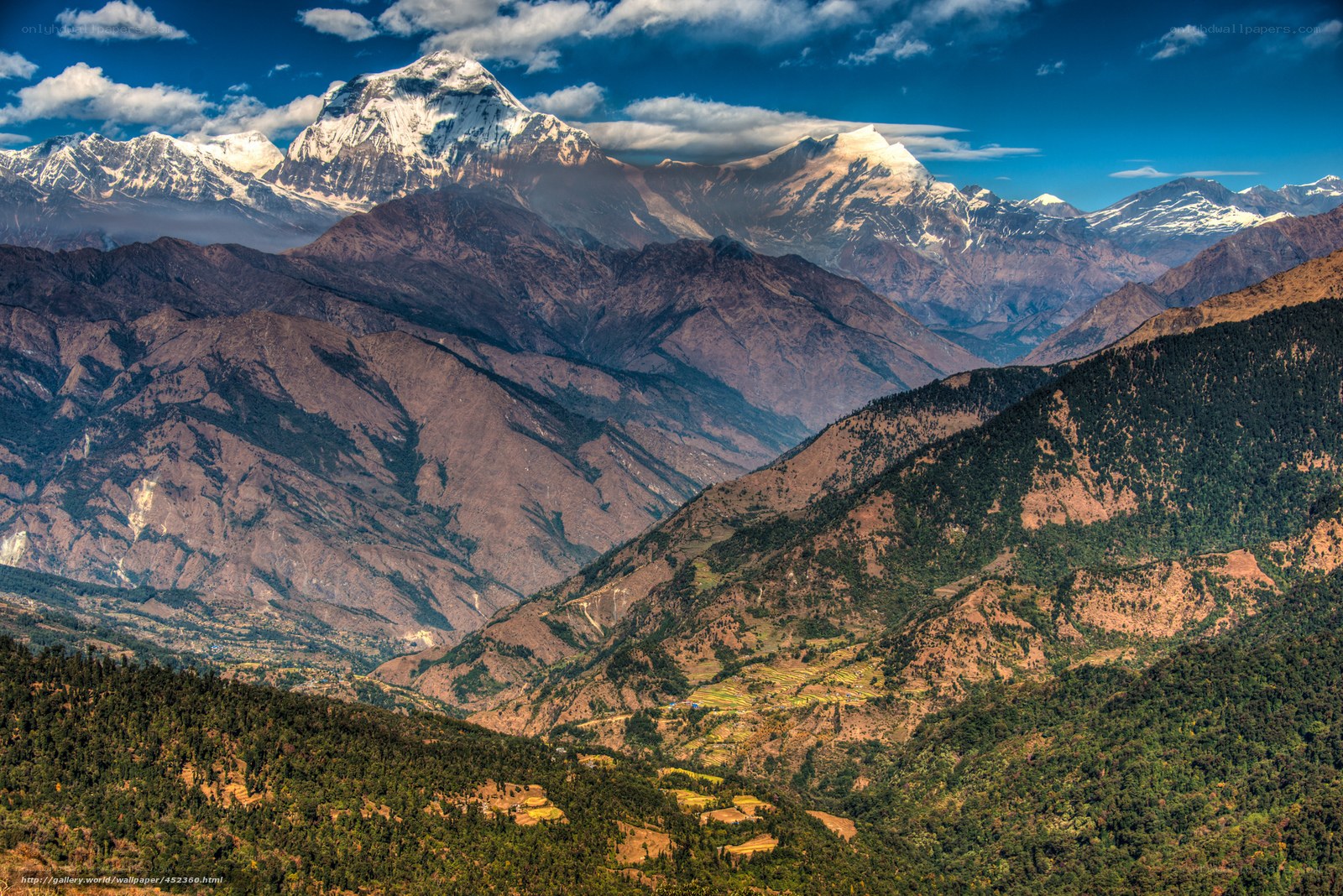 Snow-capped mountains in Nepal