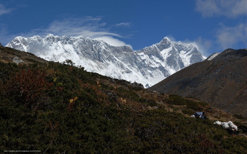 Snow-capped mountains in Nepal