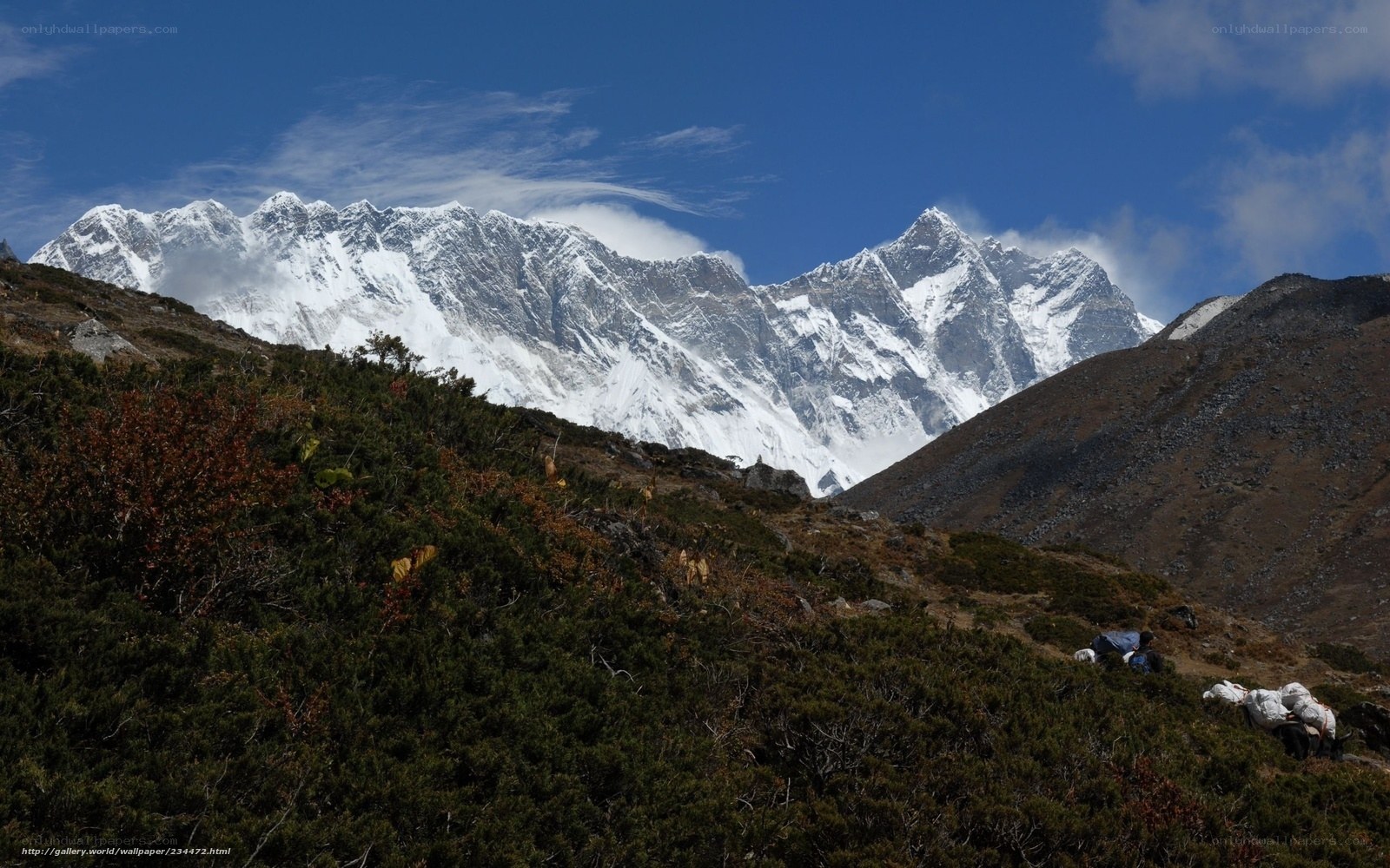 Snow-capped mountains in Nepal