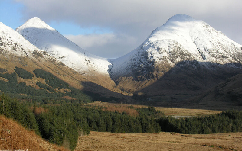 snow-capped mountains in Scotland