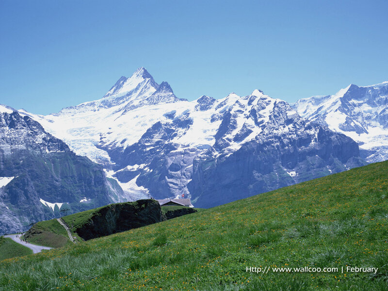 Snow-capped mountains in Switzerland