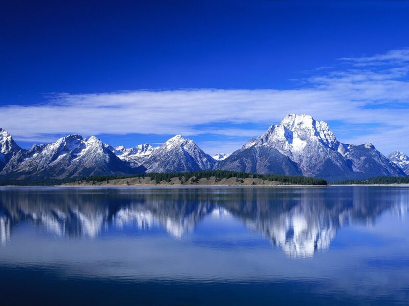 Snow-capped Mountains — Lake, Sky