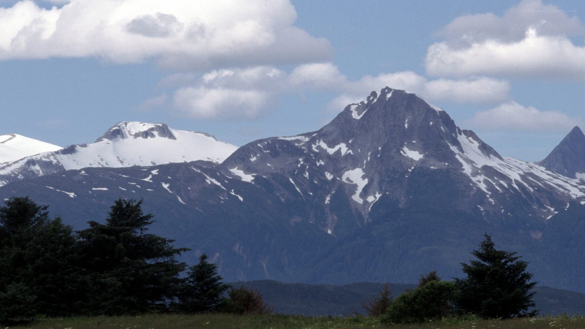 snow-capped mountains landscape