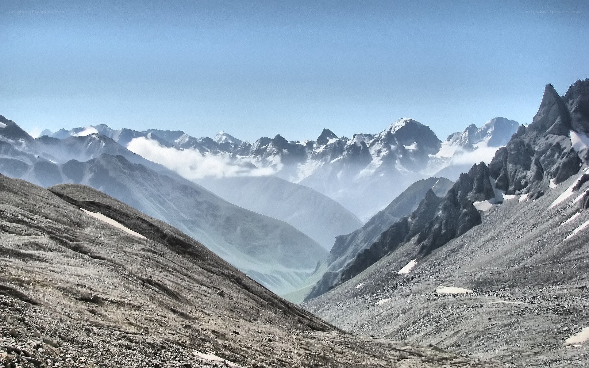 snow-capped mountains landscape