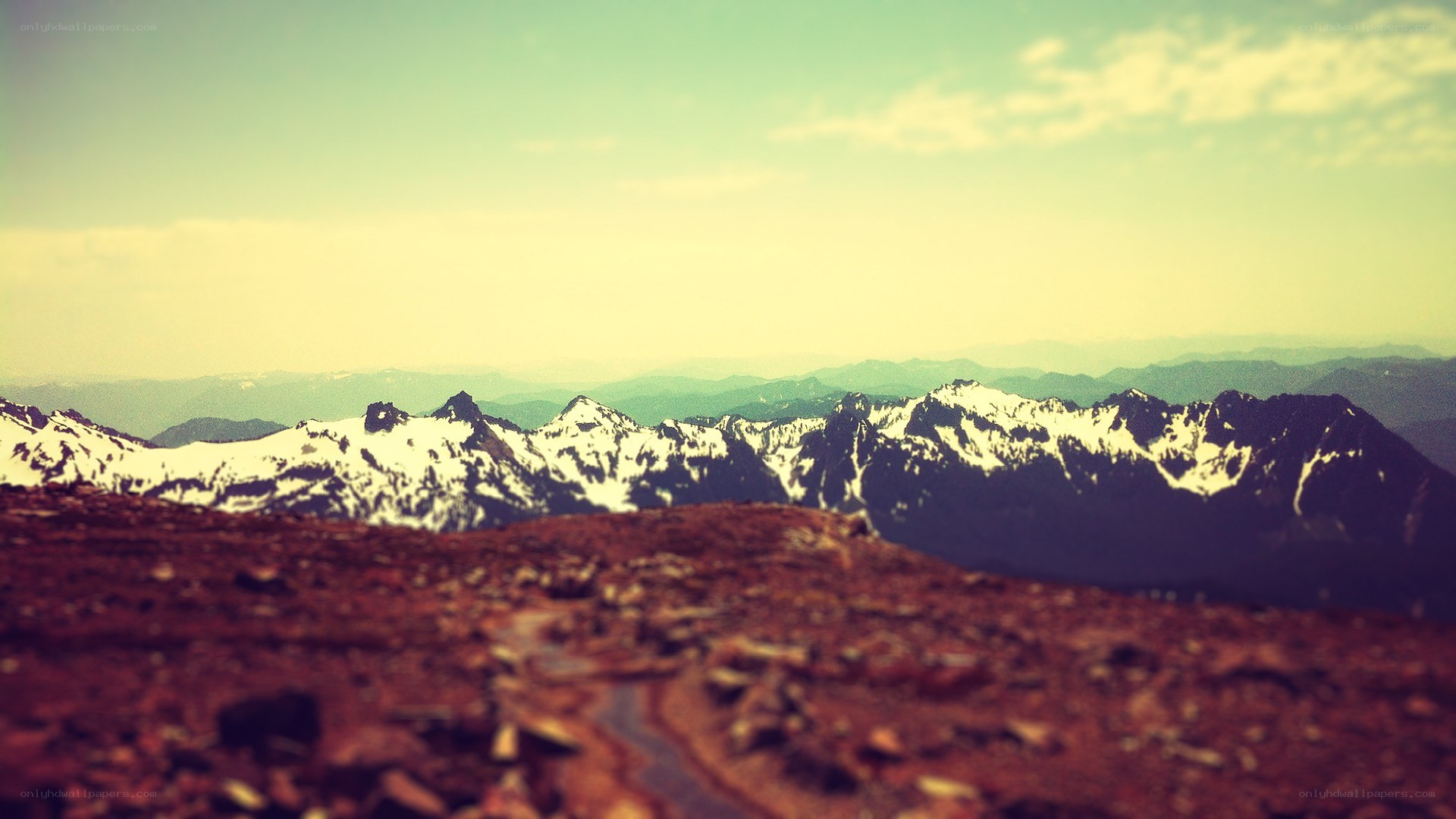 snow-capped mountains landscape
