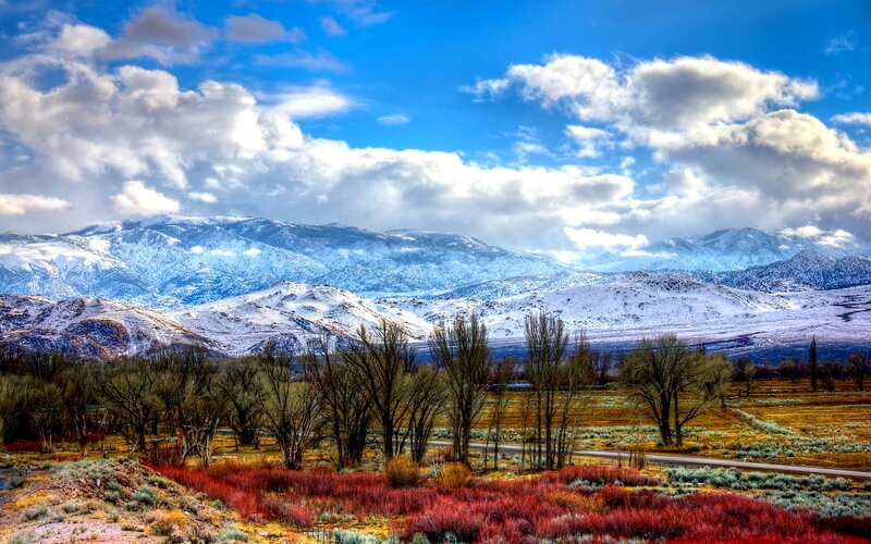 Snow-capped Mountains Landscape — Blue