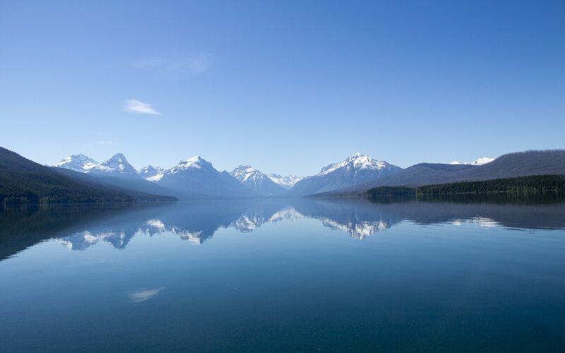 Snow-capped Mountains — Morning, Forest