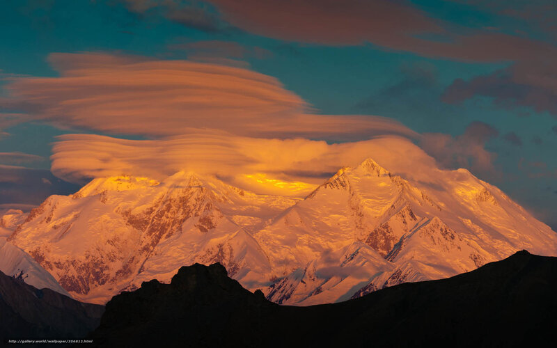 Snow-capped Mountains — Orange, Dramatic, Sunrise, Photograph, Clouds