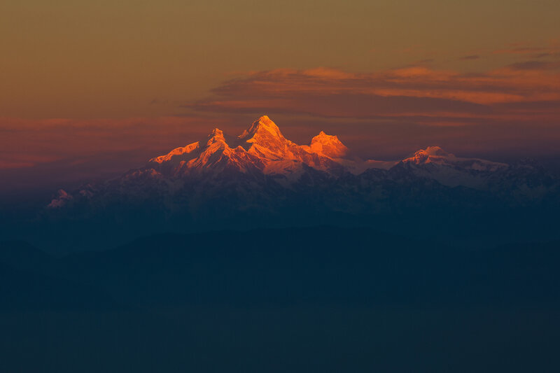 Snow-capped Mountains — Orange, Dramatic, Sunrise, Photograph, Sky, Clouds
