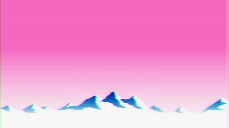 Snow-capped Mountains — Pink, Serene, Digital Art