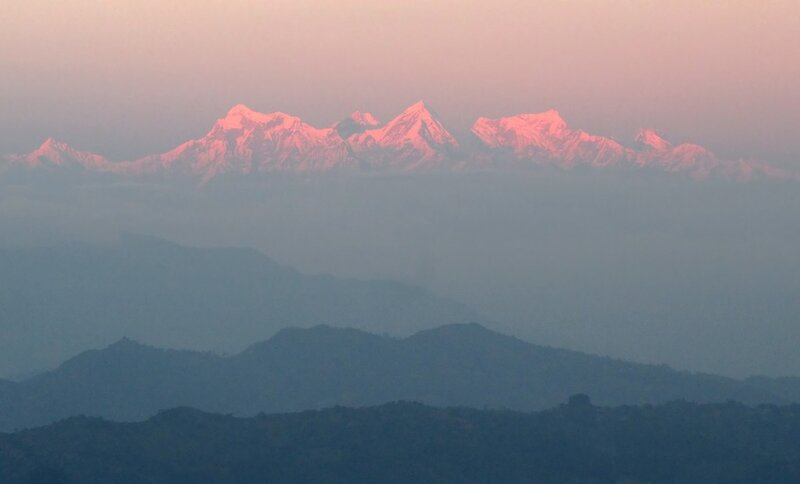 Snow-capped Mountains — Pink, Serene, Sunrise, Photograph, Haze
