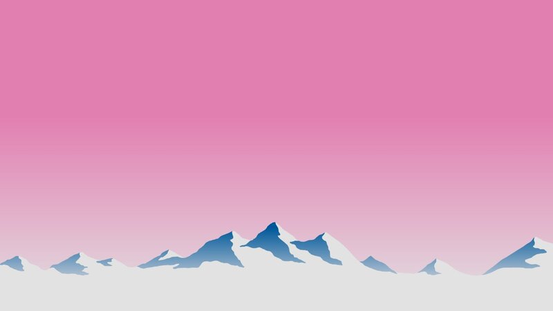 Snow-capped Mountains — Pink, Serene, Sunset, Vector Art, Sky