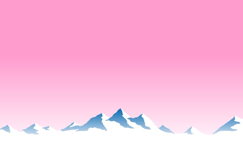 Snow-capped Mountains — Pink, Serene, Sunset, Vector Art