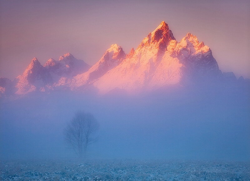 Snow-capped Mountains — Pink