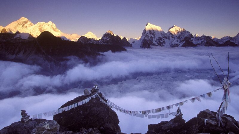 Snow-capped Mountains — Prayer Flags