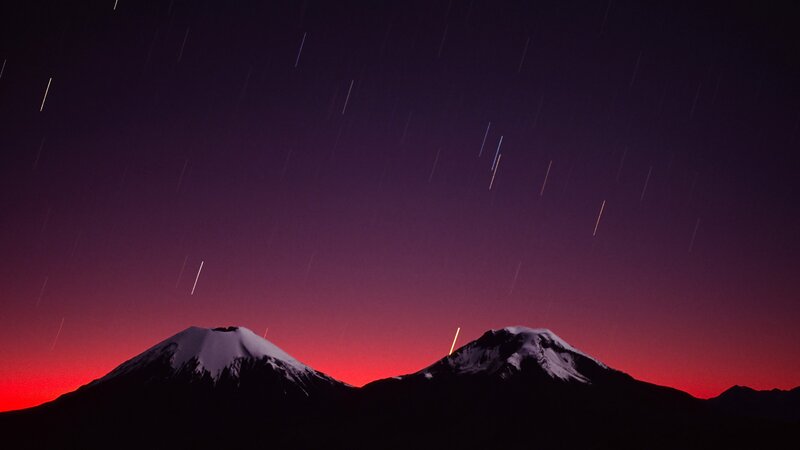 Snow-capped Mountains — Purple, Dramatic, Night, Photograph
