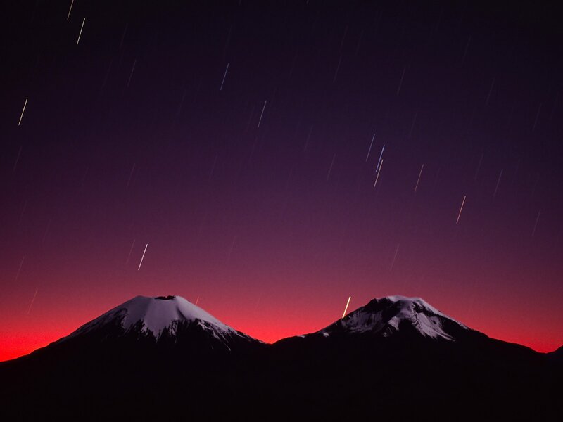 Snow-capped Mountains — Purple, Dramatic, Night