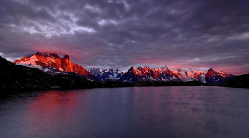 Snow-capped Mountains — Purple, Dramatic, Sunrise
