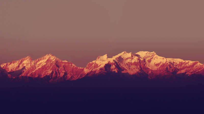 Snow-capped Mountains — Purple, Dramatic, Sunset, Photograph, Sky