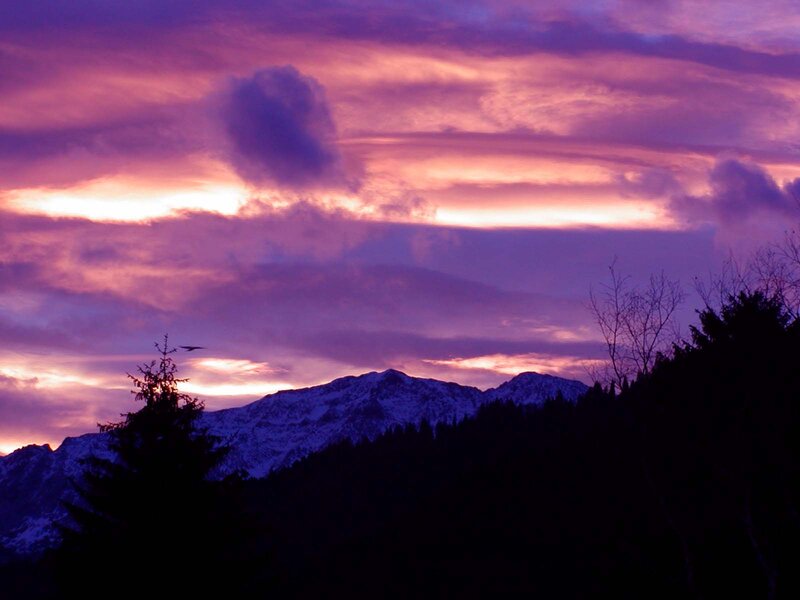 Snow-capped Mountains — Purple, Dramatic, Sunset