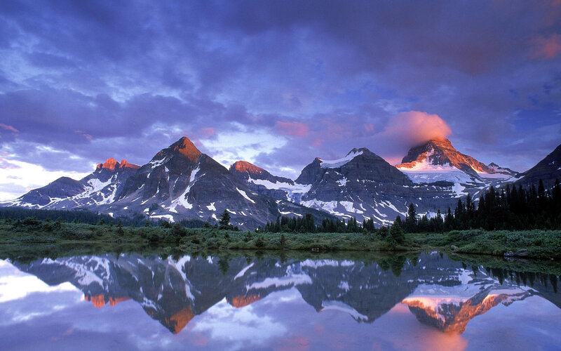 Snow-capped Mountains — Purple, Serene, Sunrise