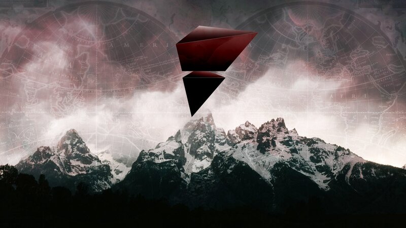 Snow-capped Mountains — Red, Dramatic, Digital Art