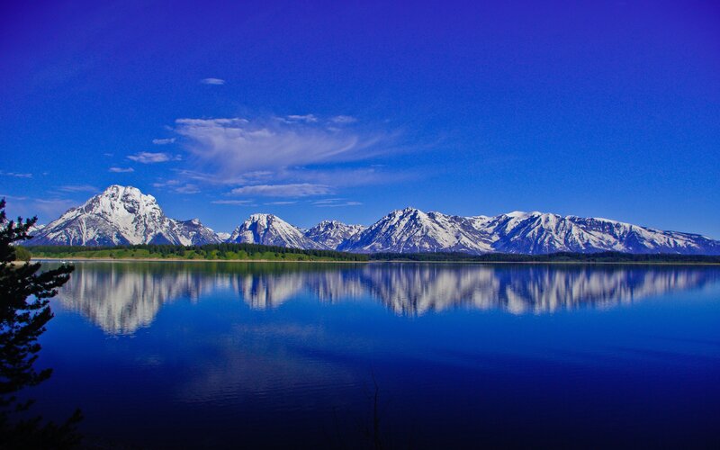 Snow-capped Mountains — Serene, Green