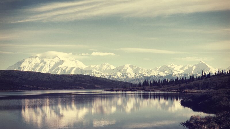 Snow-capped Mountains — Serene, Lake