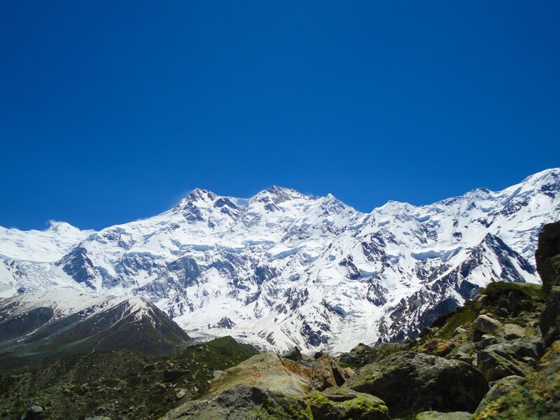 snow-capped mountains under blue sky