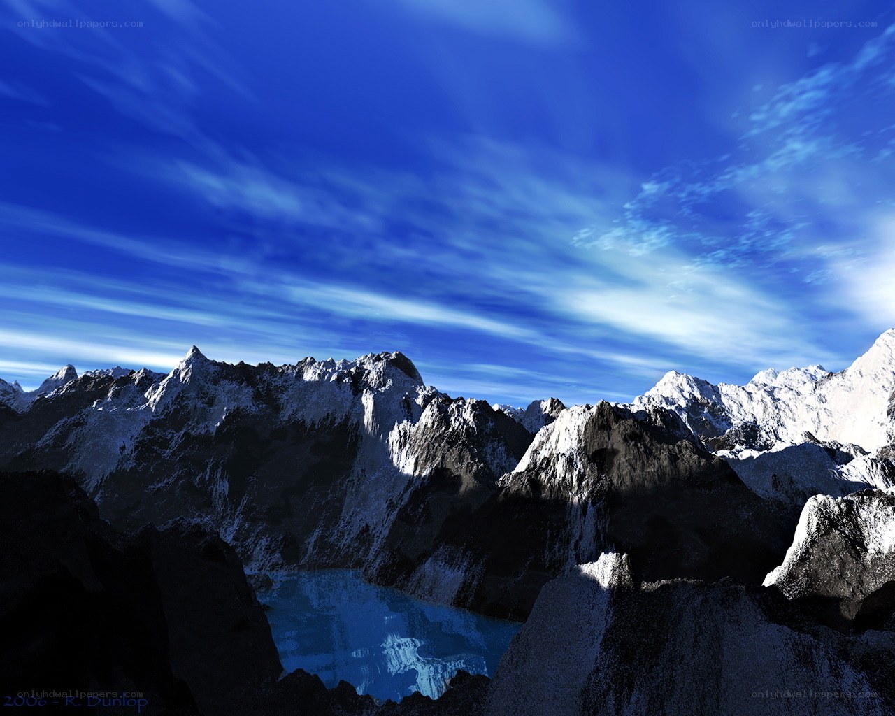 Snow-Capped Mountains Under Blue Sky