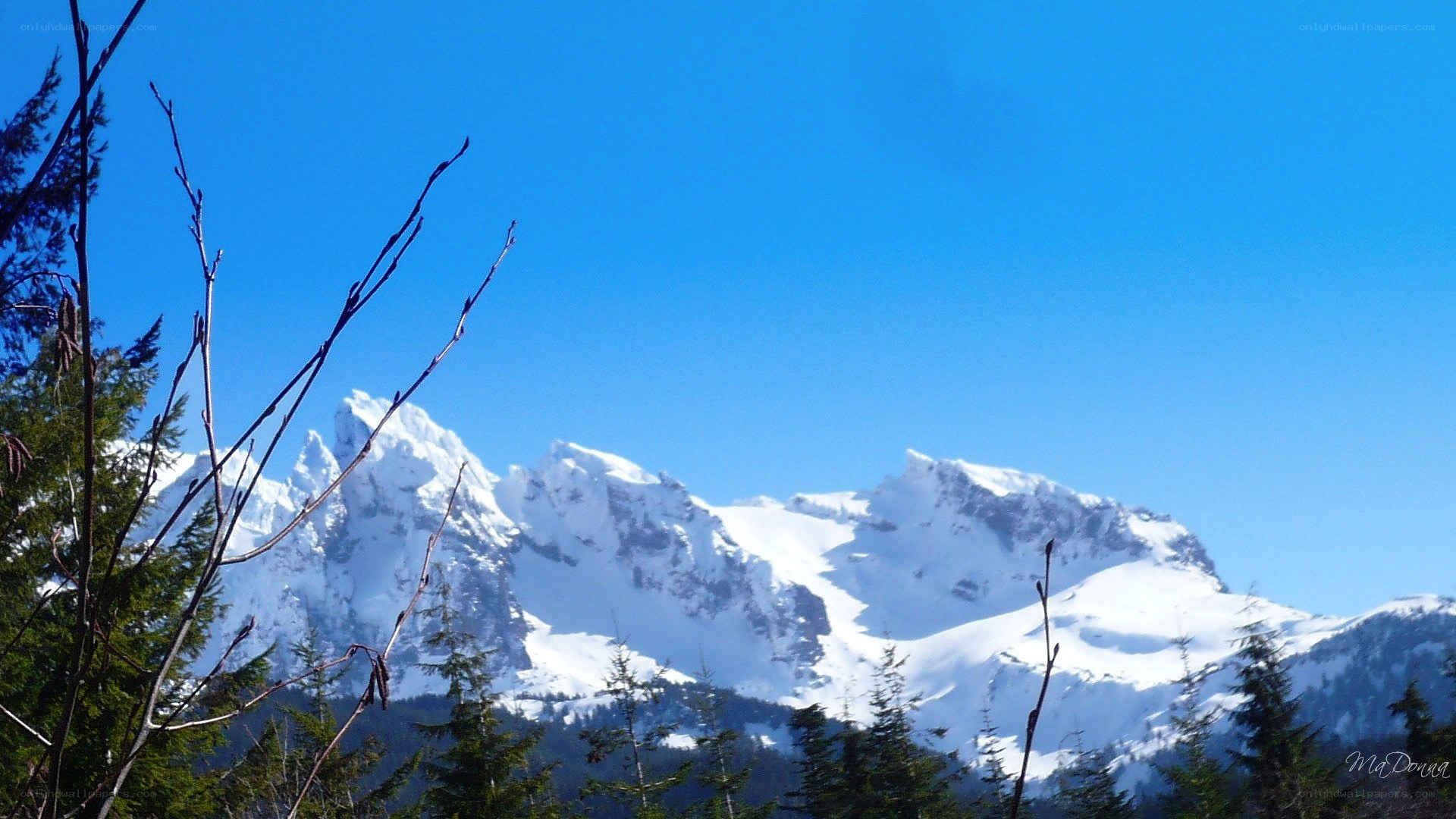 snow-capped mountains under blue sky