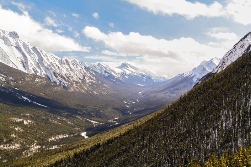 Snow-capped Mountains Valley — Blue