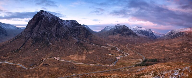 Snow-capped Mountains Valley — Brown