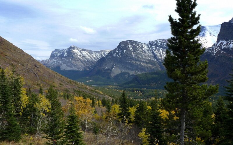 Snow-capped Mountains Valley — Green