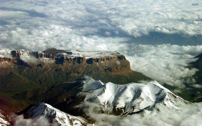 Snow-capped Mountains — White, Dramatic, Photograph, Clouds, Mountain Range, Snow
