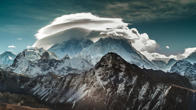 Snow-capped Mountains — White, Dramatic, Photograph
