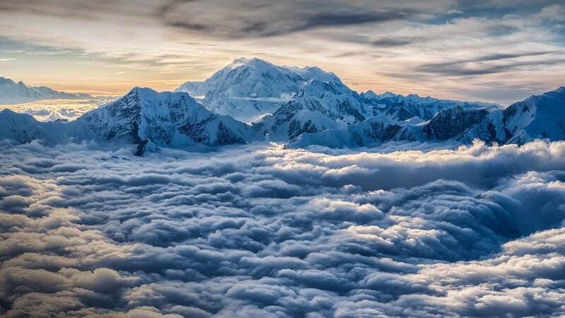 Snow-capped Mountains — White, Serene, Sunrise