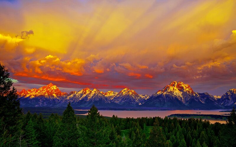 Snow-capped Mountains — Yellow, Dramatic